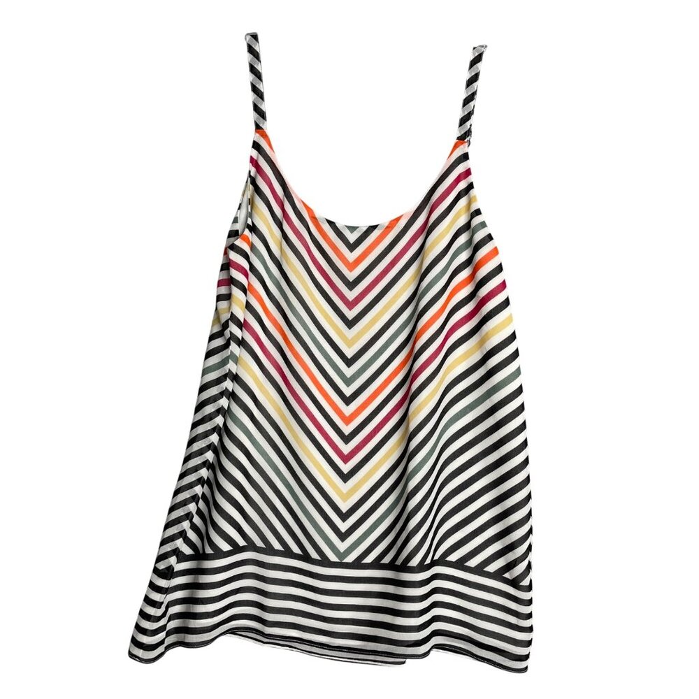Cabi Linea Chevron Multicolor Striped Cami Tank Top Womens S Rainbow 5043